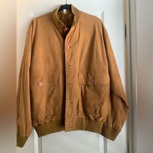 Brown Suede Bomber Jacket